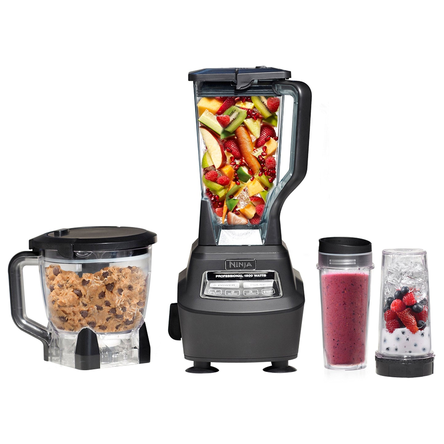 Ninja Mega Kitchen System BL770 – 1500W Blender & 8-Cup Food Processor, 72oz Pitcher, 2 To-Go Cups, Total Crushing for Smoothies, Ice & Dough, Black
