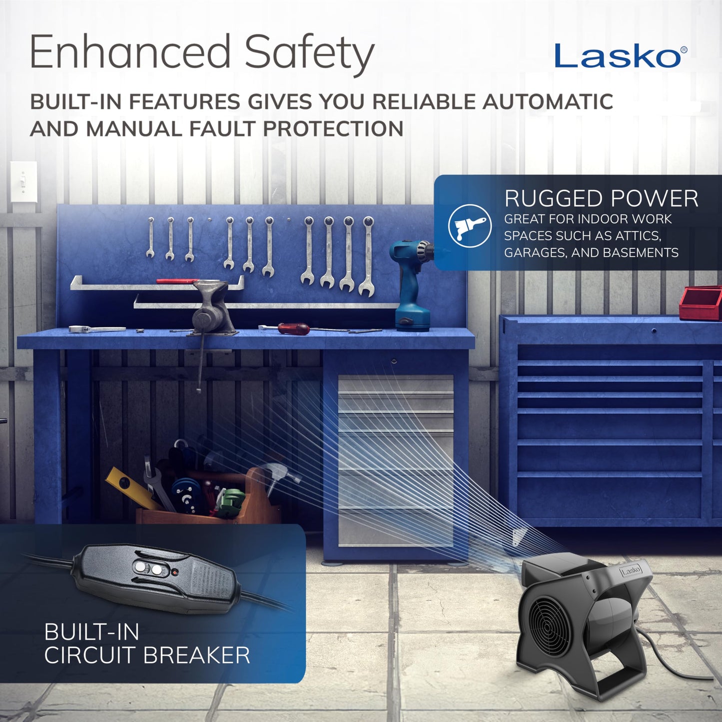 Lasko Pivoting High Velocity Portable Utility Fan - 12" - U12104 - Black