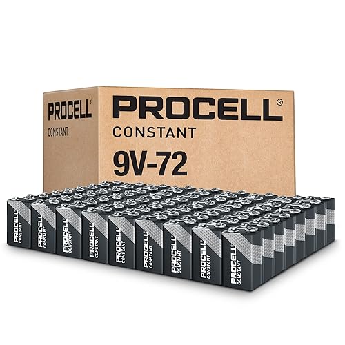 PROCELL Constant 9V Long-Lasting Alkaline Batteries (72 Pack), 5-Year Shelf Life, Bulk Value Pack for Consistent Moderate Drain Professional Devices