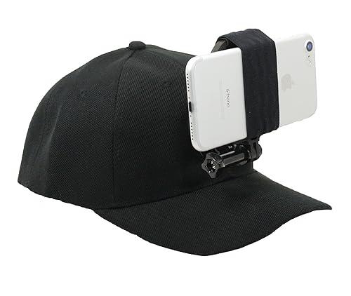 OCTO MOUNT - Baseball Hat Compatible with Smartphone or GoPro Camera Head Mount. Compatible with Any Cell Phone or Action Camera. iPhone, Samsung