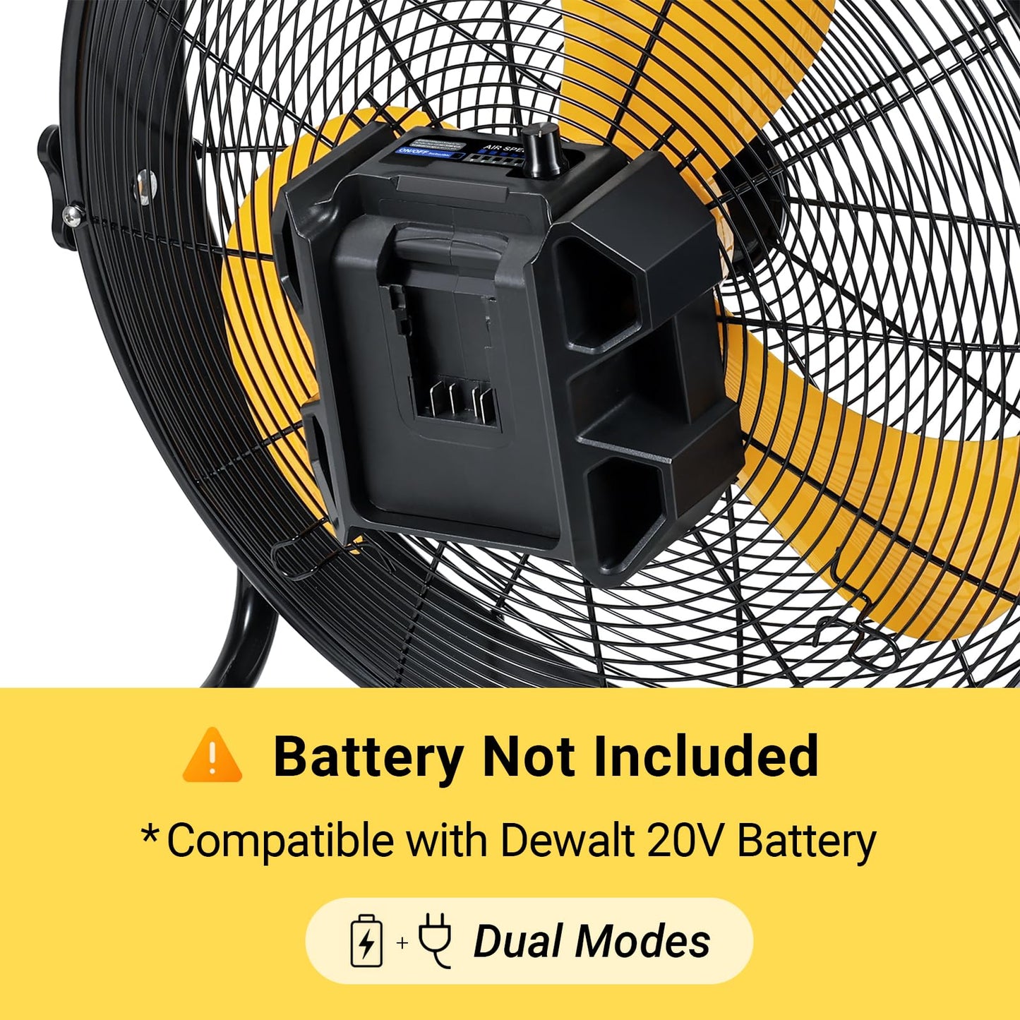 18" Brushless Cordless Floor Fan Compatible with Dewalt 20V Max Battery
