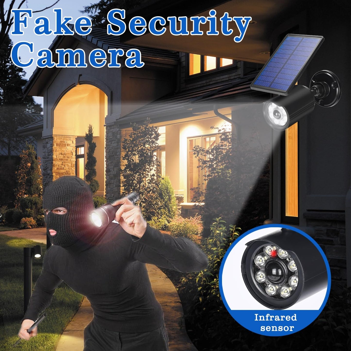WaitScher Solar Motion Lights Outdoor Spotlight Sensor Lights IP67 Waterproof 3600mAh Security Light for Front Door,Garage, Driveway, Yard