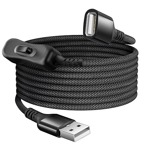 Itramax USB On Off Switch Cable,USB Extension Cable Support Data and Power 6.6FT/2M,Inline Power Switch,Male to Female with Toggle Switch for LED