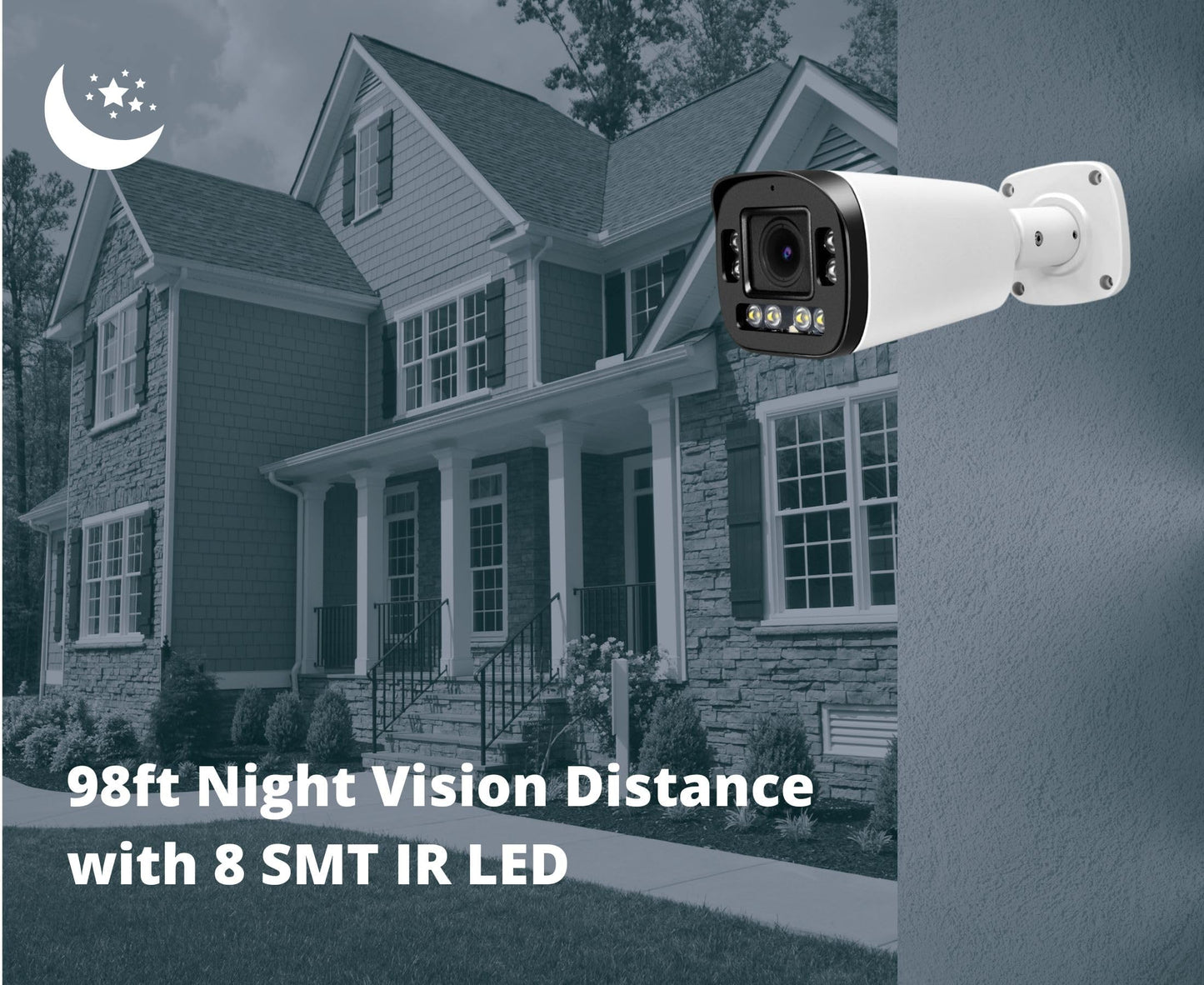 Evertech 1080P HD Bullet Security Camera Outdoor Indoor 2.8-12 mm Manual Zoom Camera
