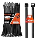 Zip Ties Heavy Duty 12 inch?V-Shaped Toothed Double Sided With 200 LBS Tensile Strength Cable Ties ?Extra Large Wire Ties Adjustable Nylon Tie Wraps