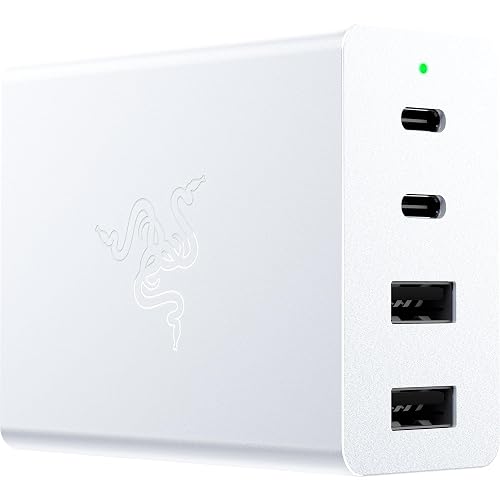 Razer USB-C 130W GaN Charger: 4 Ports - Super Fast Charging for Laptops, MacBook, iPad, iPhone, Samsung Galaxy - Charge Multiple Devices - Compact