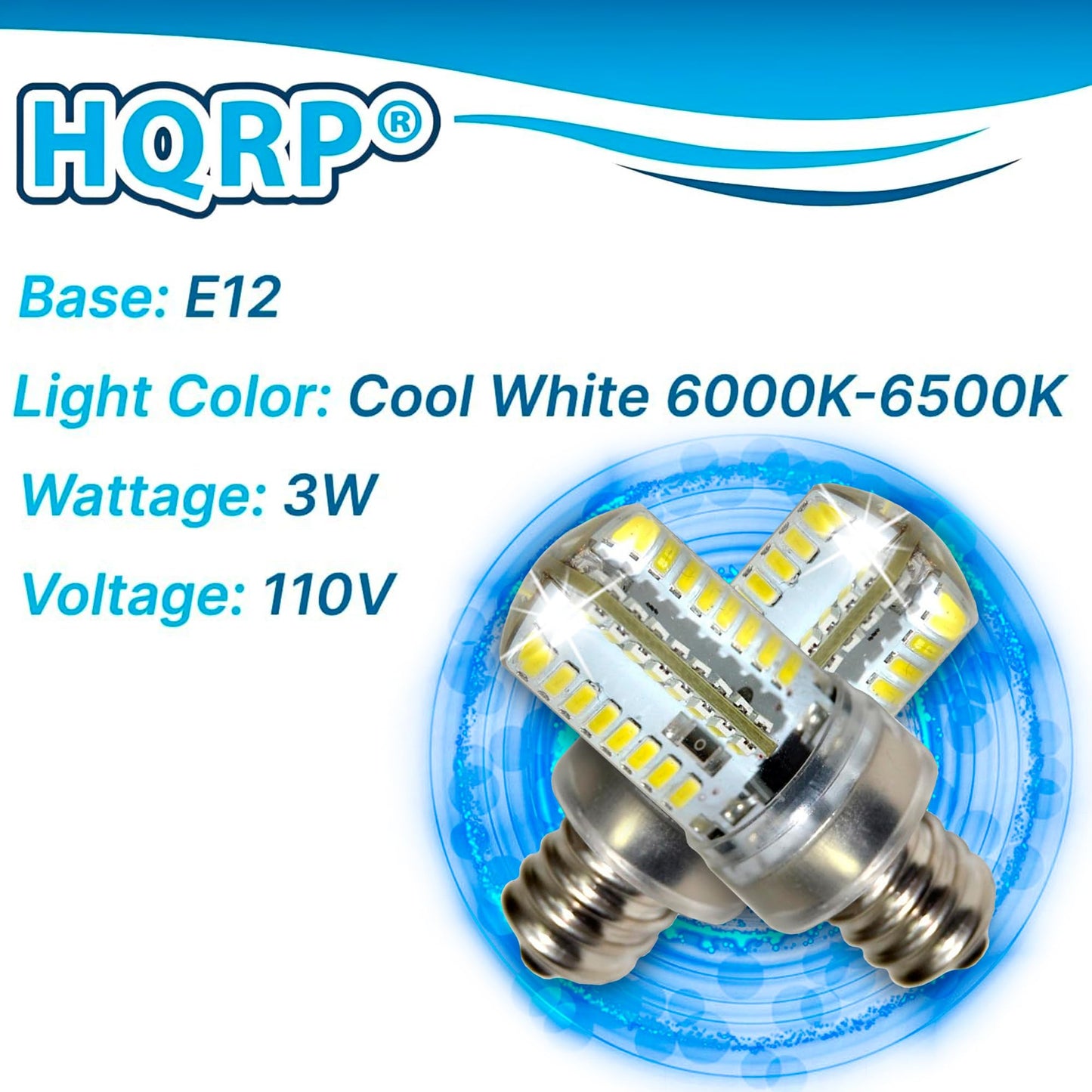 HQRP 7/16 110V LED Light Bulb Cool White Compatible with Brother XL3750 / XL711 / XL781 / XL791 / XL851 / XL1351 / XL1561 / XL1781 / XL2010 Sewing