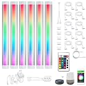 Smart Under Cabinet Lighting with Remote,RGB Cabinet Lights,Color Changing LED Strip Lights for PC,Kitchen Under Counter Lighting Plug in,Shelf
