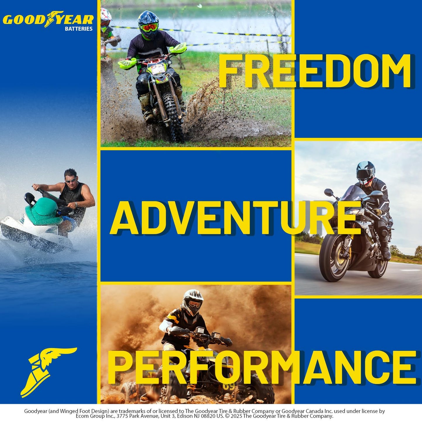 Goodyear GYTZ7S - 12 Volt 7 AH, 130 CCA, Rechargeable High-Performance, Maintenance Free, SLA - AGM Battery for Motorcycle, ATV, UTV, Scooter…