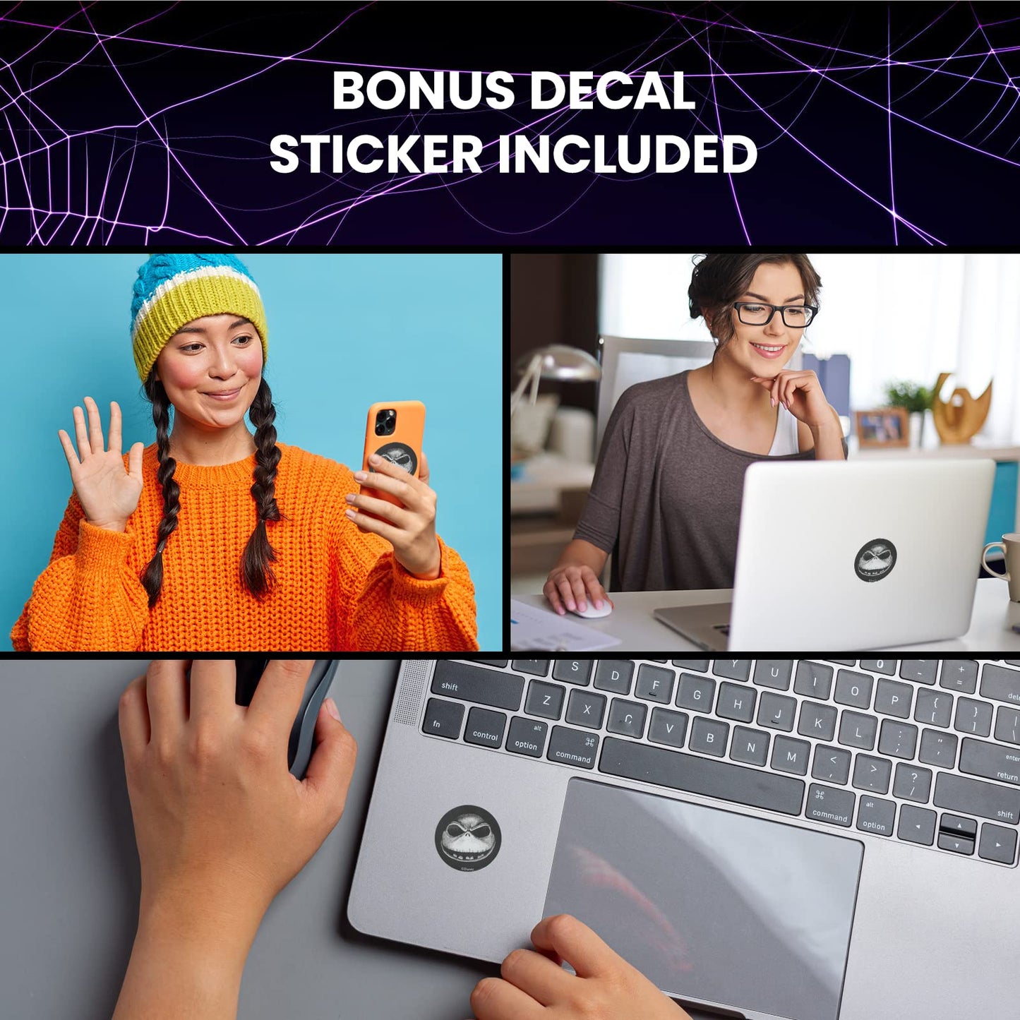 Jack Skellington Hands Phone Stand for Desk- Tim Burton’s The Nightmare Before Christmas Jack and Sally Phone Holder Stand for Office - Disney Gifts