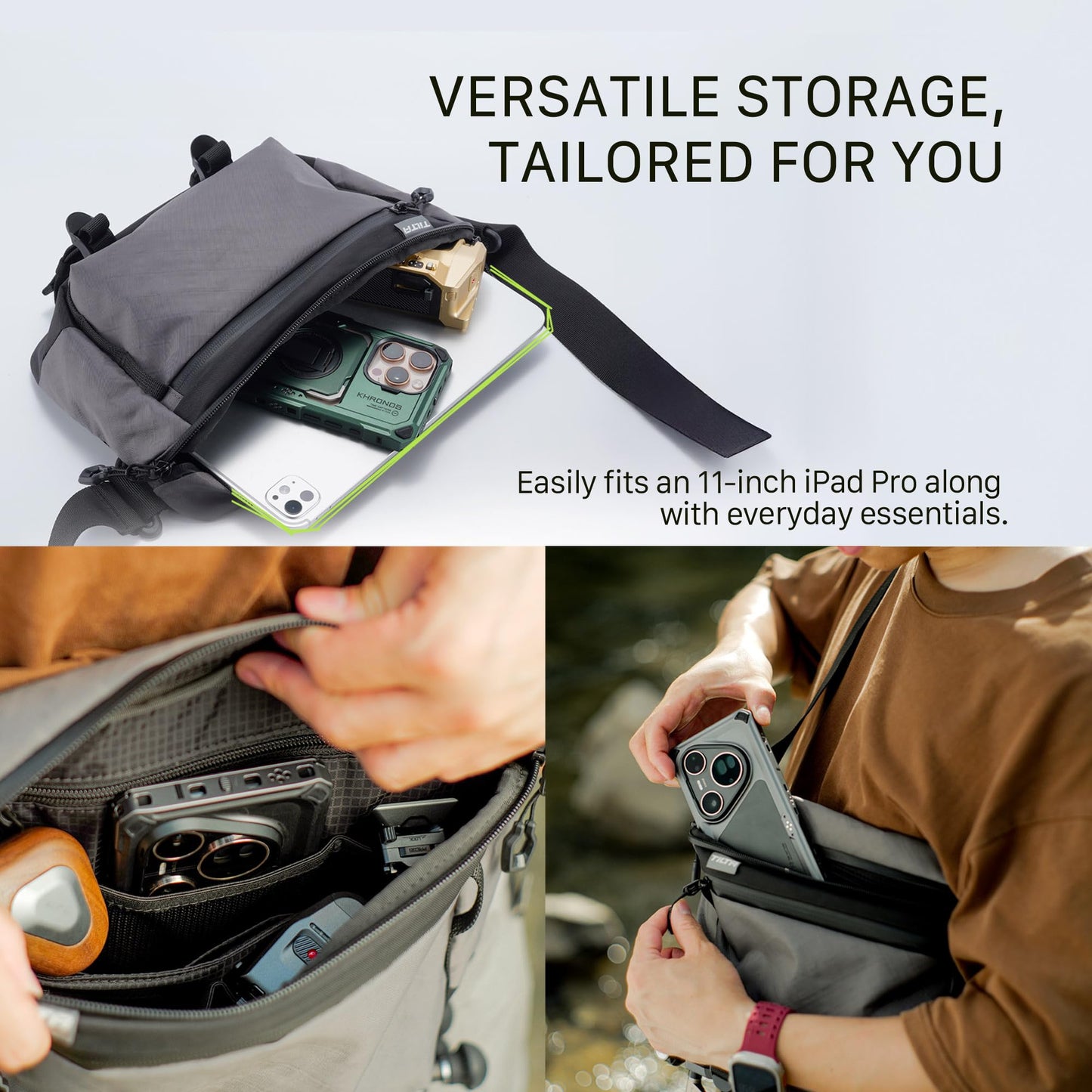 Fe Carrying Pouch for Khronos Ecosystem | Waterproof 5L Camera Accessory Bag | Multi-Mount Waist & Chest Design | Durable Travel Pouch for Filmmakers
