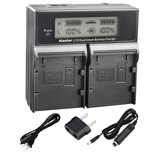 Kastar LCD Dual Fast Charger for Canon BP-A30, BP-A60, BP-A90 Batteries, CG-A10, CG-A20 Charger and Canon EOS C200, C200B, C220B, XF705 4K UHD, C300