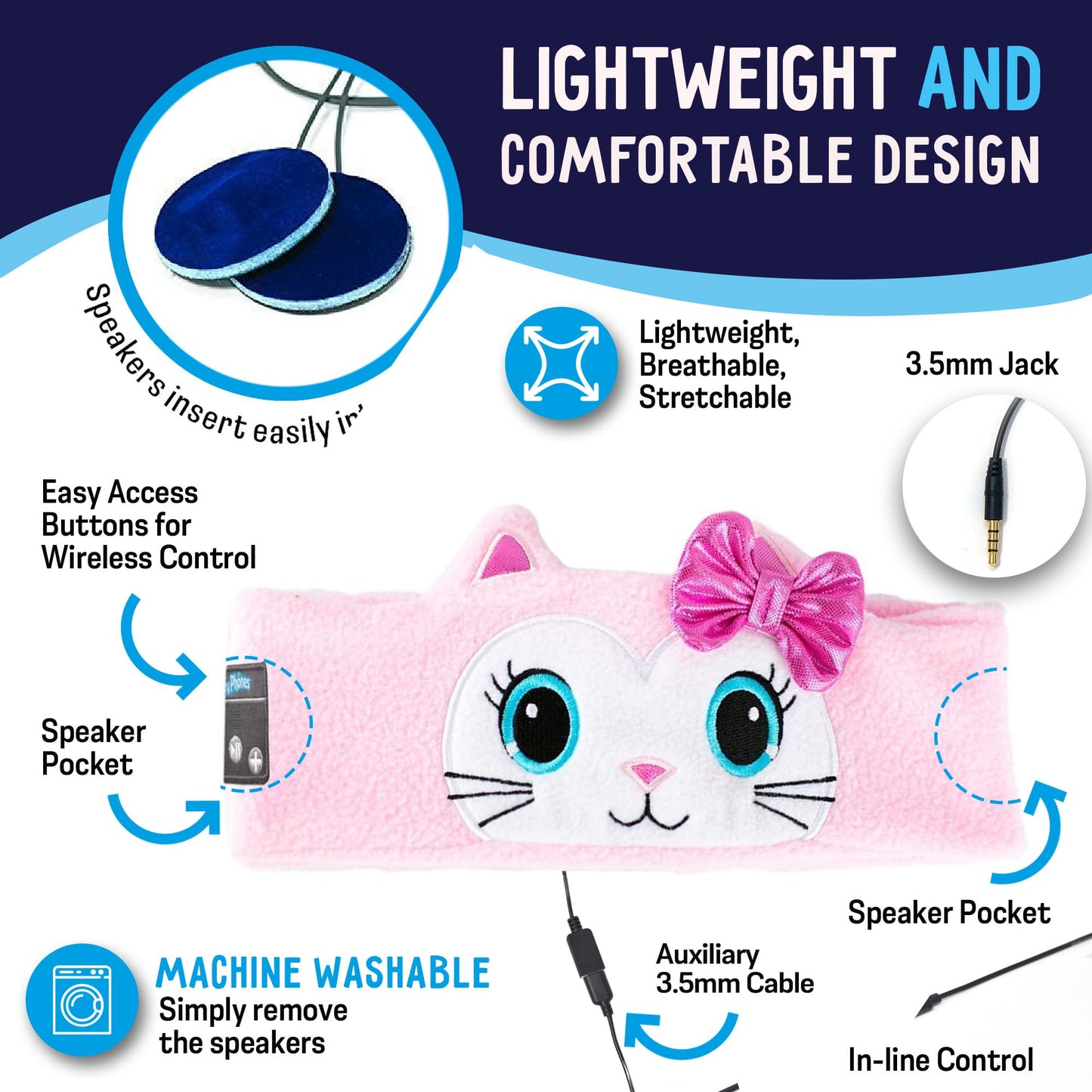 Toddler Headphones Wireless, Kids Bluetooth Earphones, Safe Volume - Wired School Headphones for Kids with 3.5 MM Jack and Travel Bag - Toddler