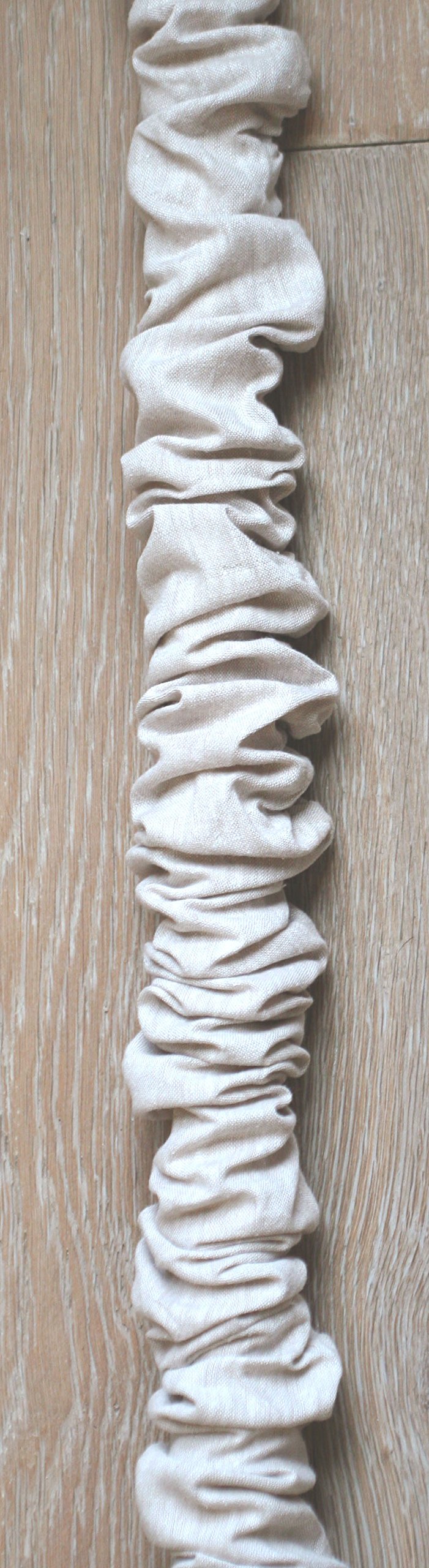 Chain and Cord Fabric Cover 6 ft Long Light Tan Flax Linen