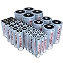 Tenergy NiMH Rechargeable Battery 34 Pack Variety, 12AA, 12AAA, 4C, 4D, and 2x9V Rechargeable Batteries for Everyday Household Electronics
