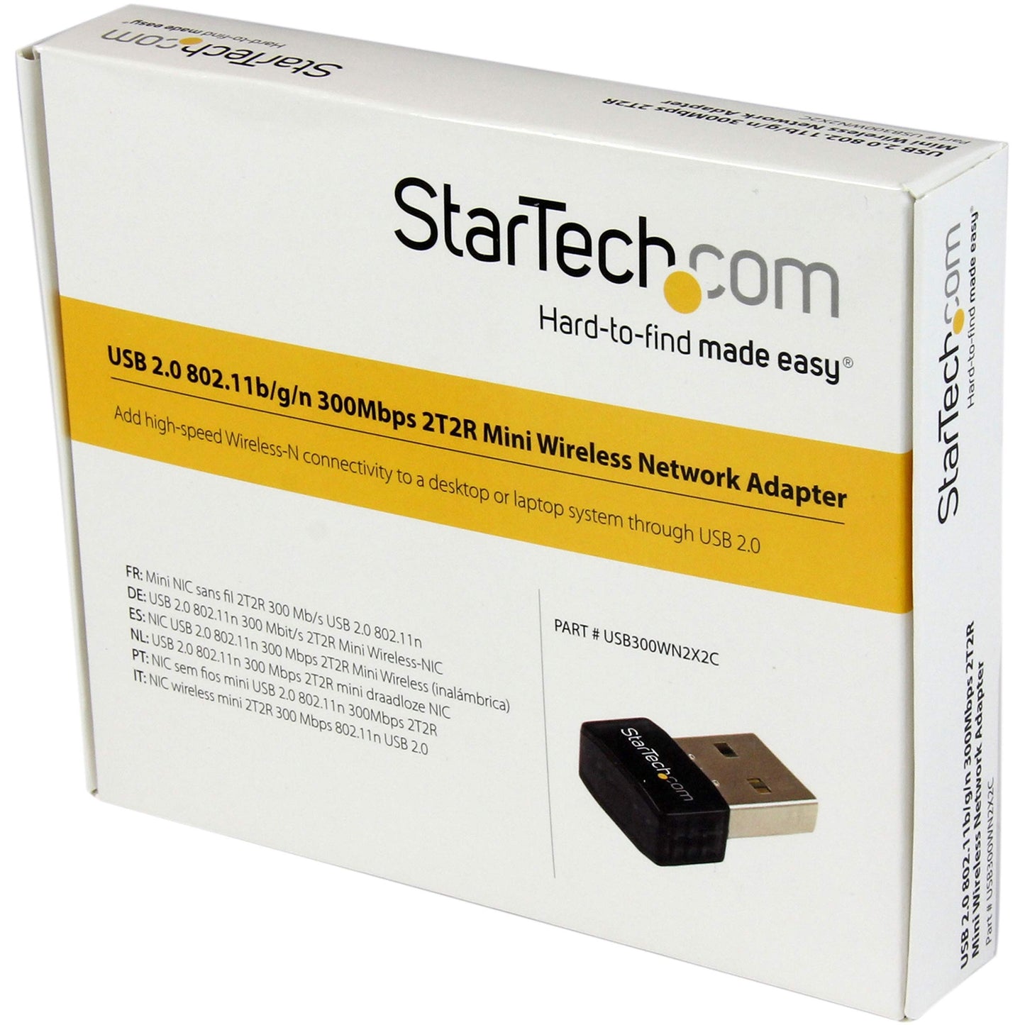 StarTech.com USB 2.0 300 Mbps Mini Wireless-N Network Adapter (USB300WN2X2C)