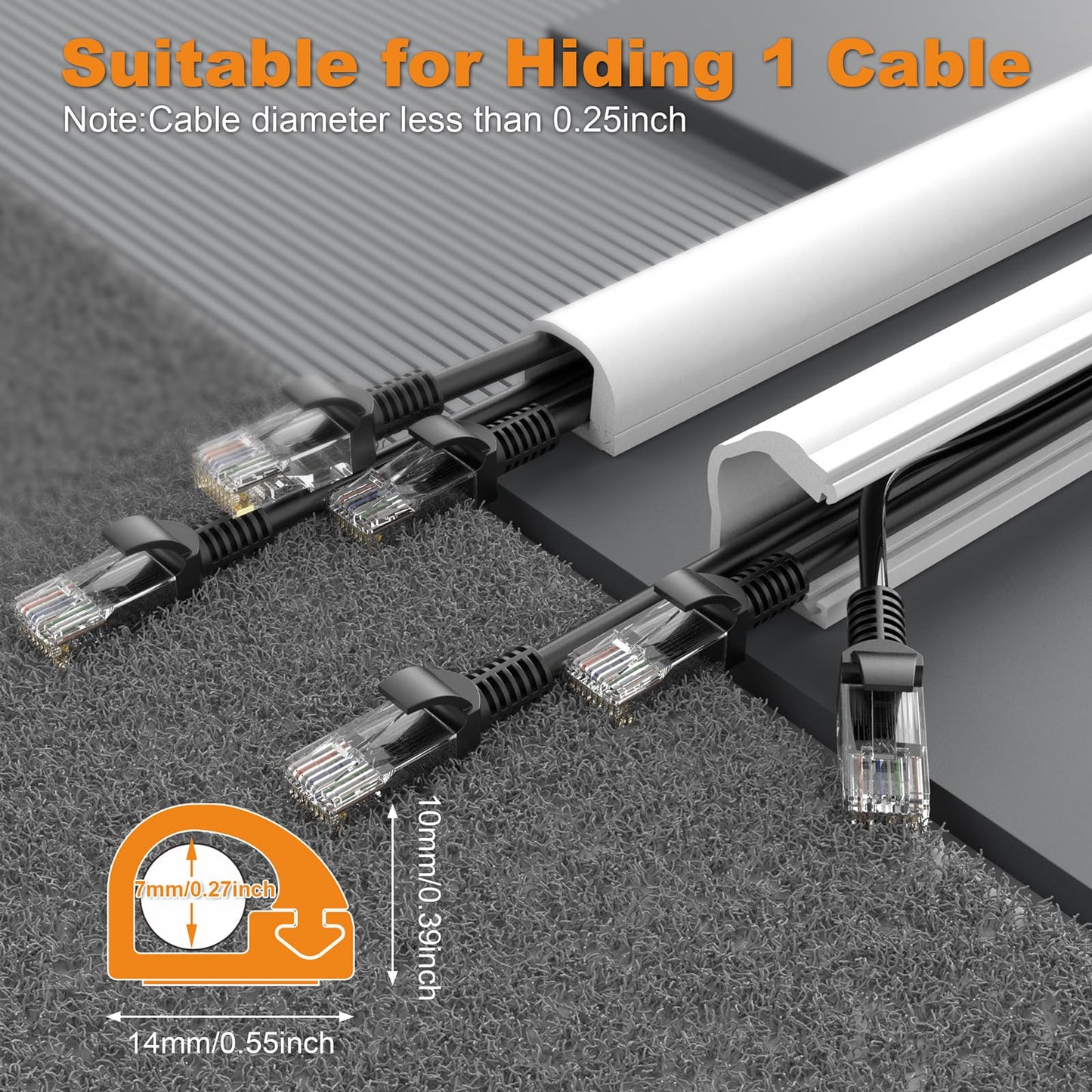 118" Silicone TV Cord Hider for Wall Mounted TV, Self-Adhesive Wire Hiders for TV on Wall, Wire Concealer for Cords Hide Cables, Cable Covers White