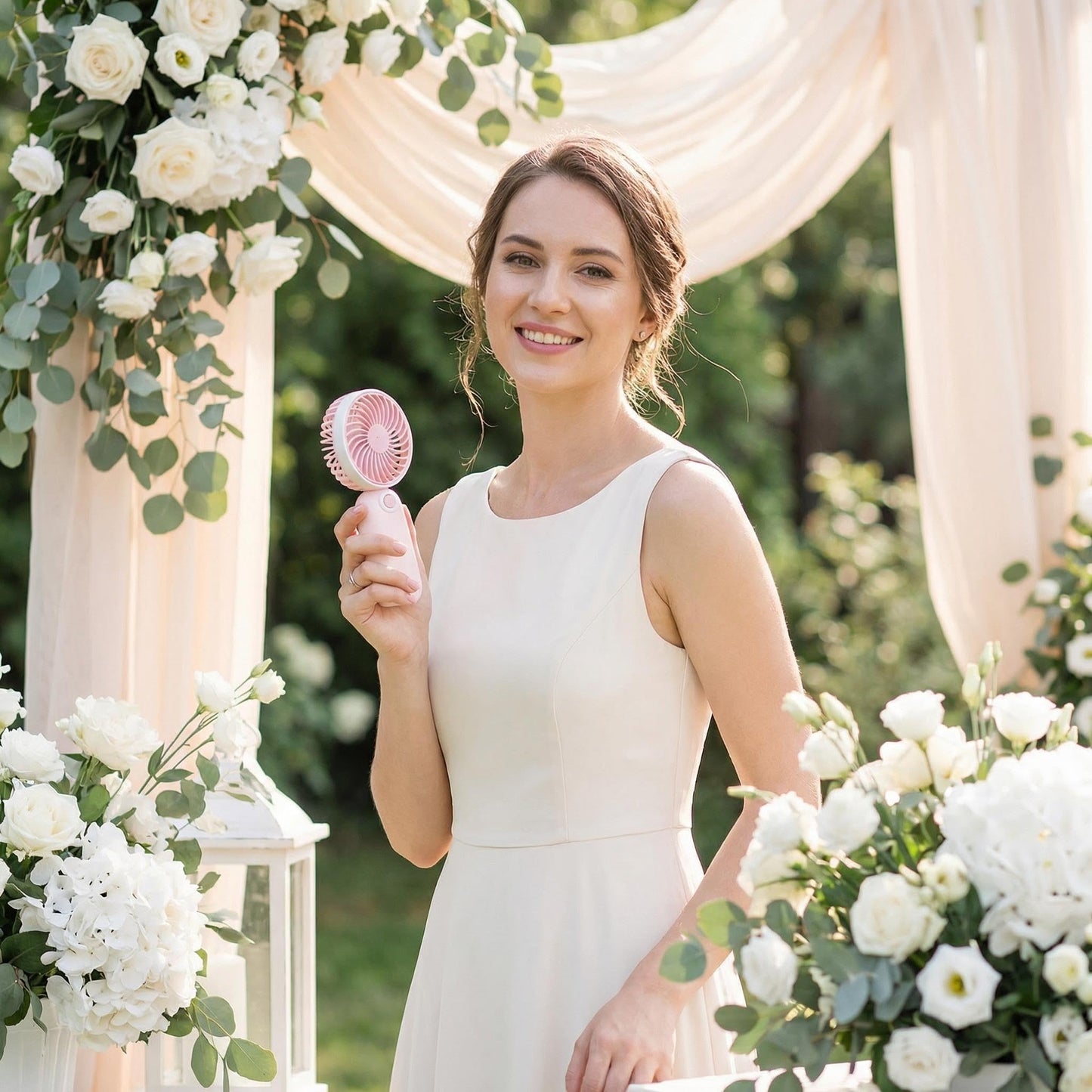 Ignifluence 30 Pcs Mini Handheld Fan Bulk for Wedding Guests, Small Portable Hand Fan with Lanyard, Leaf Design Wedding Favor Fans for Summer Outdoor