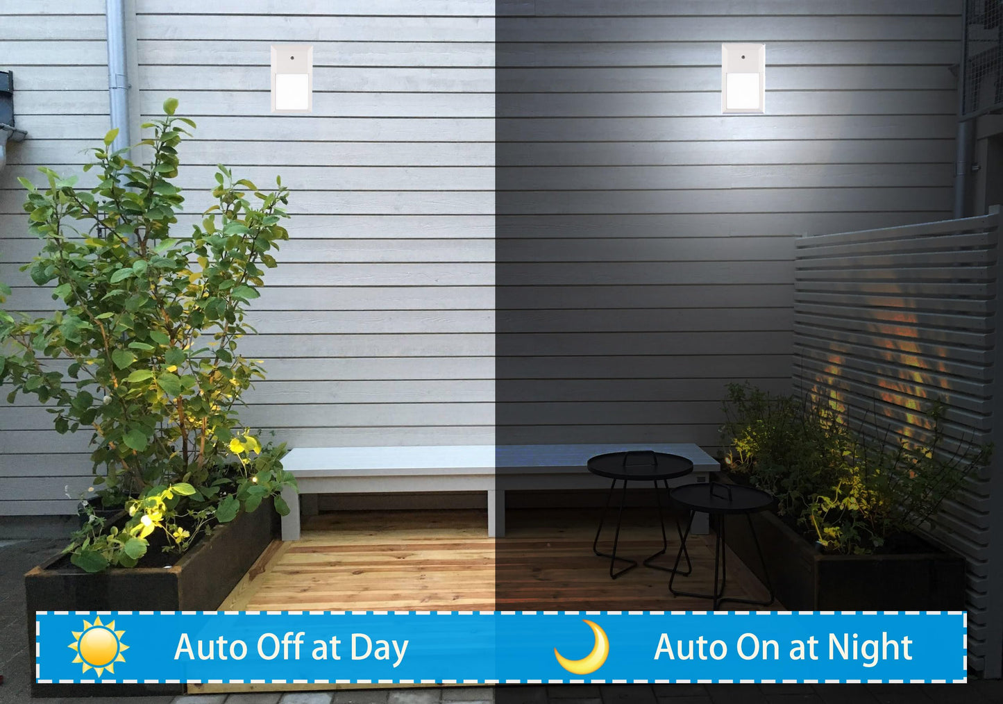 YoonLIT LED Outdoor Wall Pack Lantern Dusk to Dawn Photocell, Waterproof Light for Porch, Garage, Stairway, Hallway, 12W 1000 LM 5000K, Aluminum
