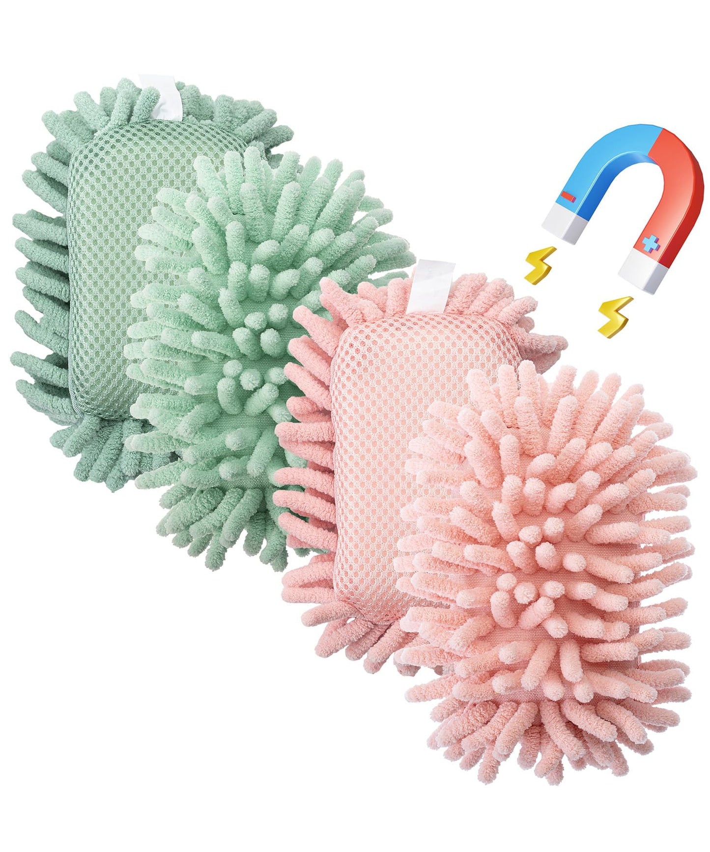 Mr. Pen- Magnetic Microfiber Shag Whiteboard Erasers, 4" x 6", 4 Pack