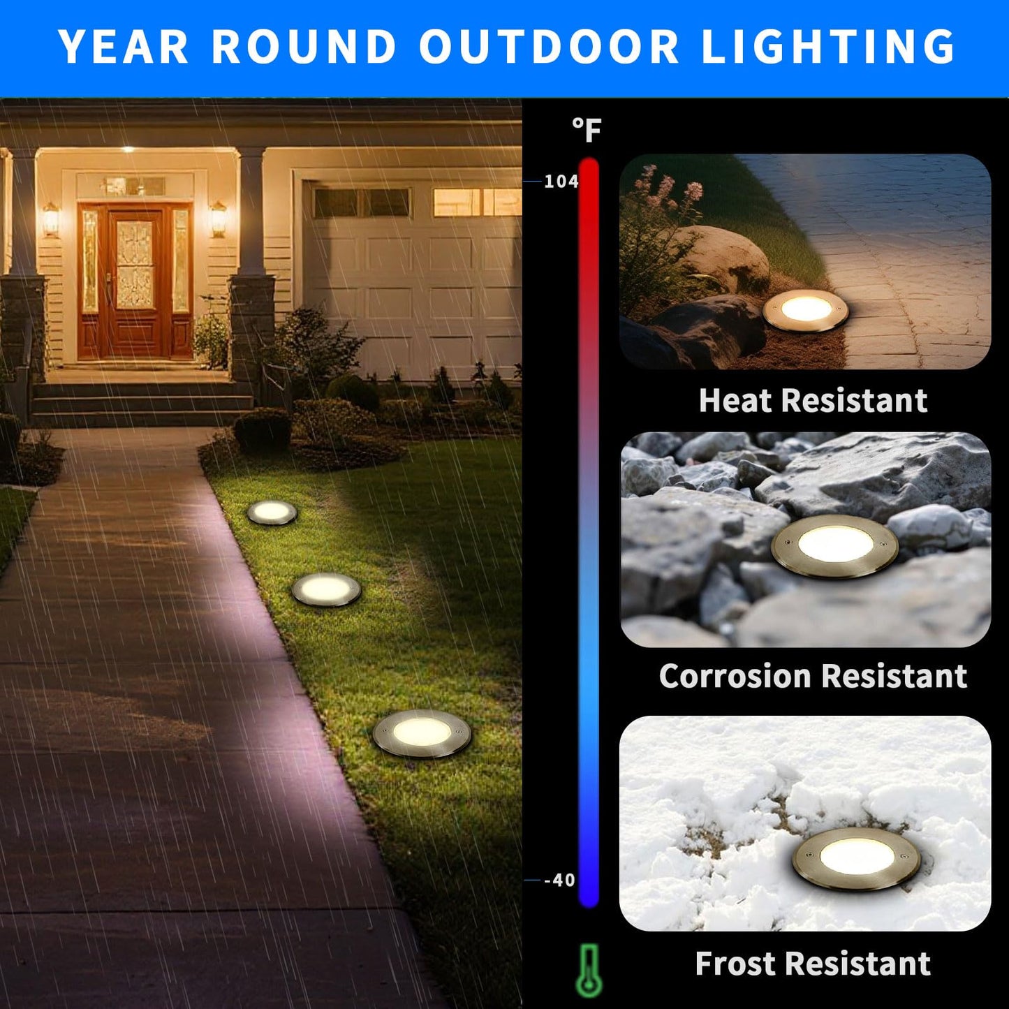 GOCuces 12W Outdoor In Ground Lights Hardwired 110V-120V