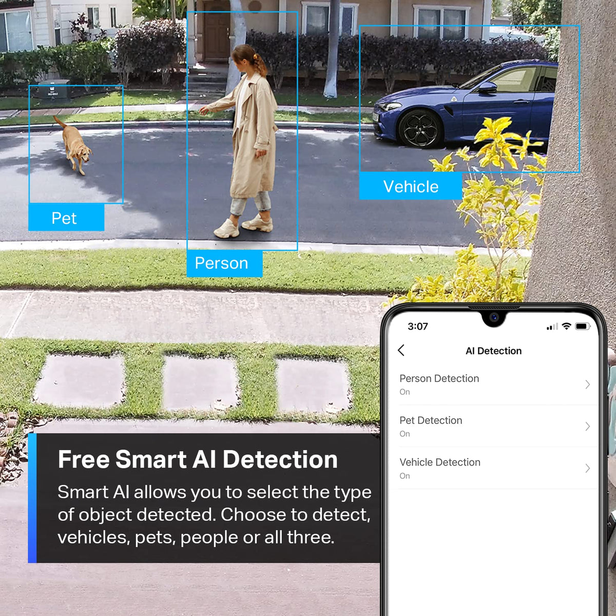 Tapo ColorPro Wi-Fi Outdoor Camera | Plug-in | Daylight Clarity at Night | 2K QHD | Person/Pet/Vehicle Detection | Local/Cloud Storage | 127° FOV |