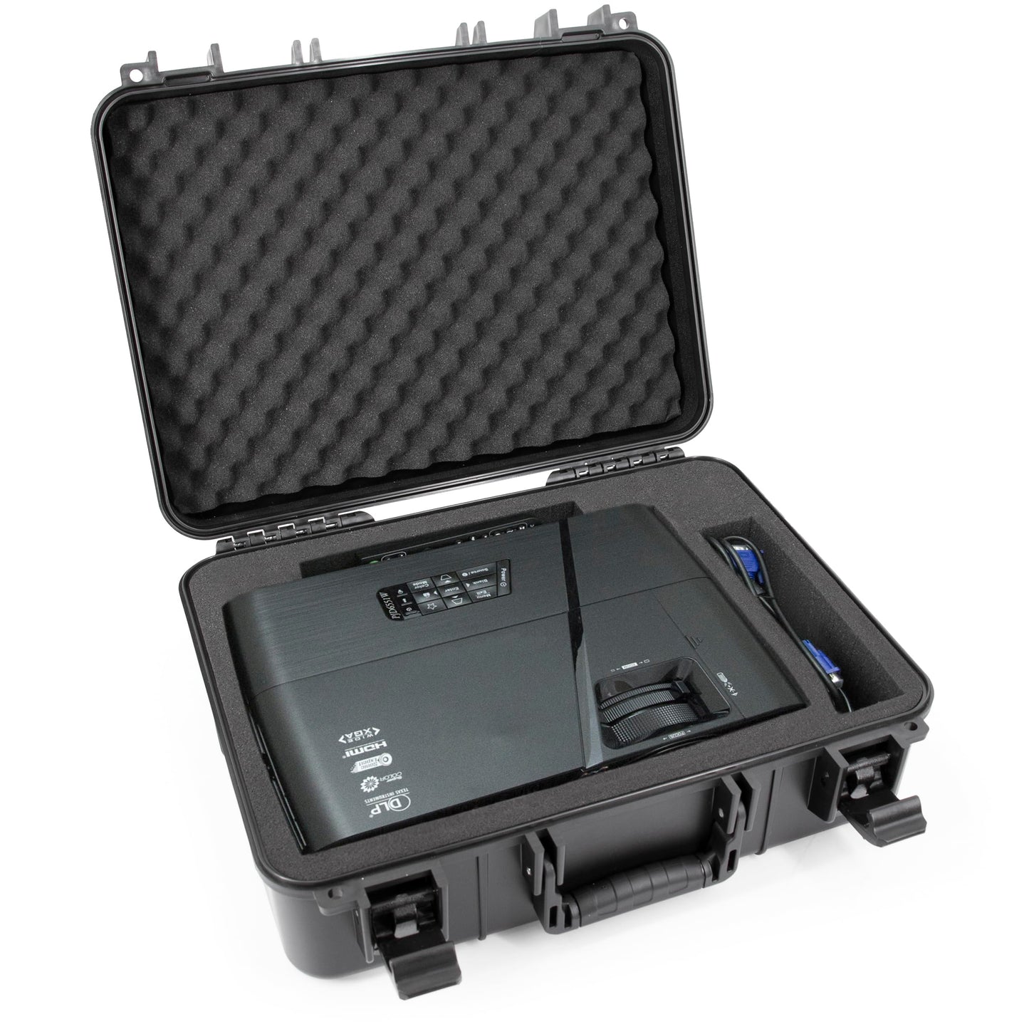 CASEMATIX Projector Hard Case with Customizable Foam Compatible With Epson VS240, EX3240, VS345, VS340, VS335W, EX7240 Pro, EX5240 - Travel Case
