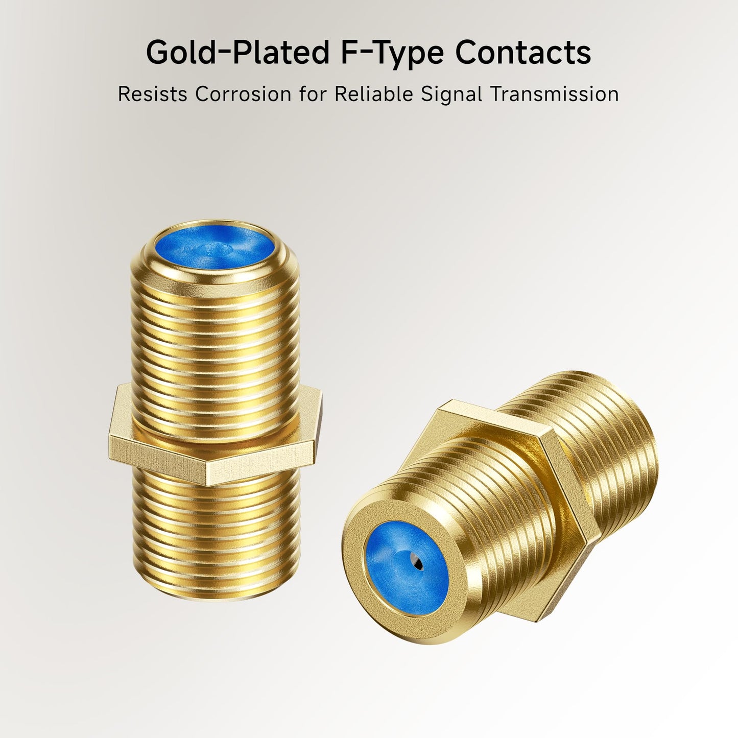 Cable Matters 10-Pack Gold Plated F-Type Coaxial Coupler for RG6 (Female to Female Coaxial Connector, Coax Cable Extender)