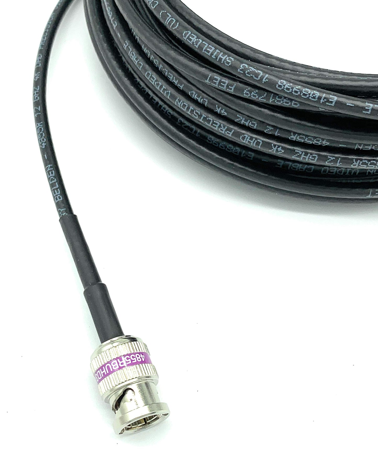 AV-Cables 12G 4K HD SDI BNC - BNC Cable 4855R Mini RG59 (1.5ft, Black)