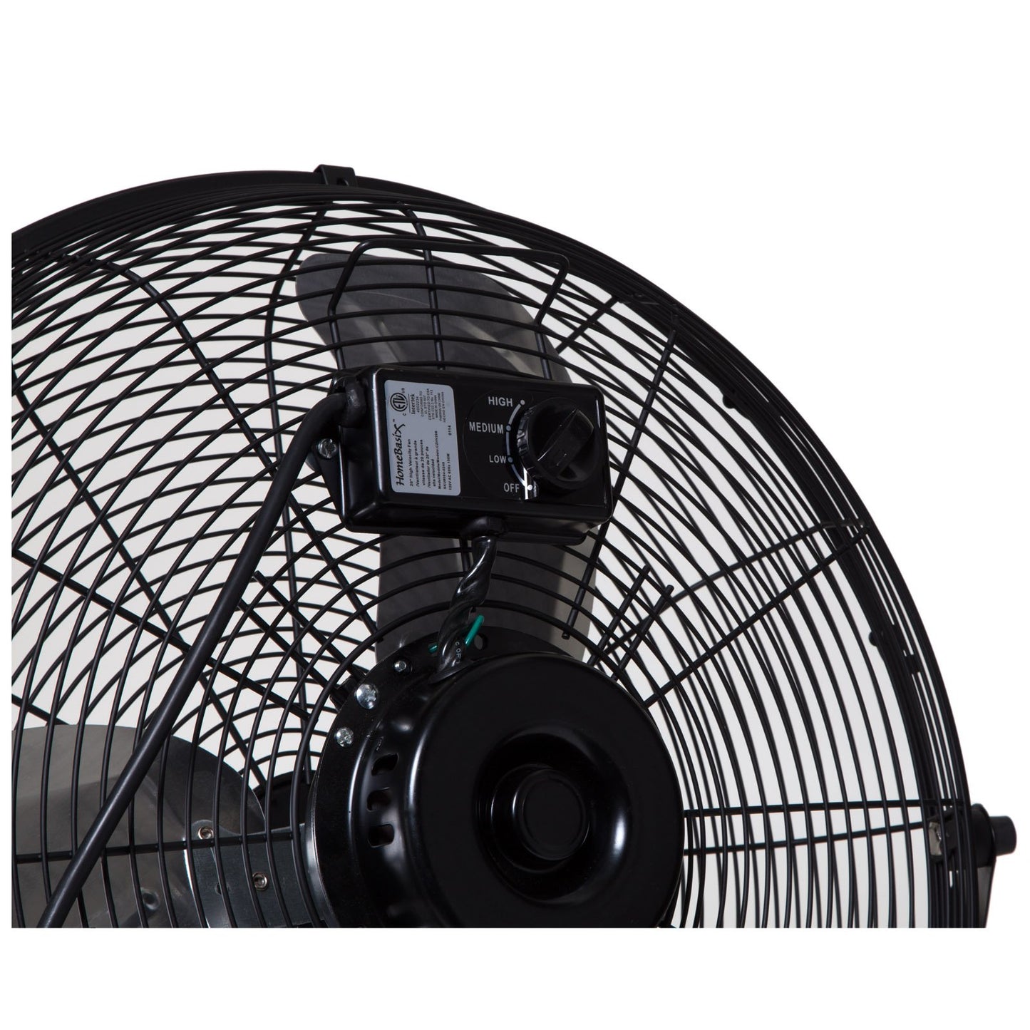 HOMEBASIX LF-20 High Velocity Floor Fan, 20-Inch, Black