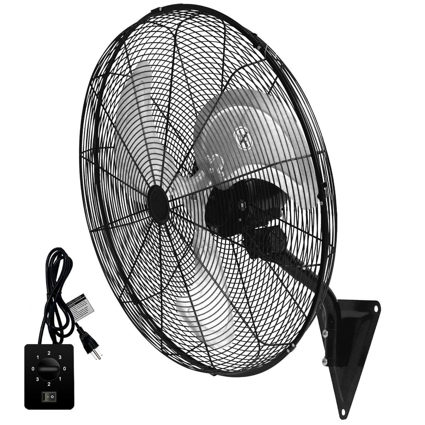 TMYWTRS 24" Wall Mount Fan, 120° Oscillating Fan and High Velocity 3 Speed Wall Fans, 8500 CFM Industrial Outdoor Wall Fans for Commercial, Garage