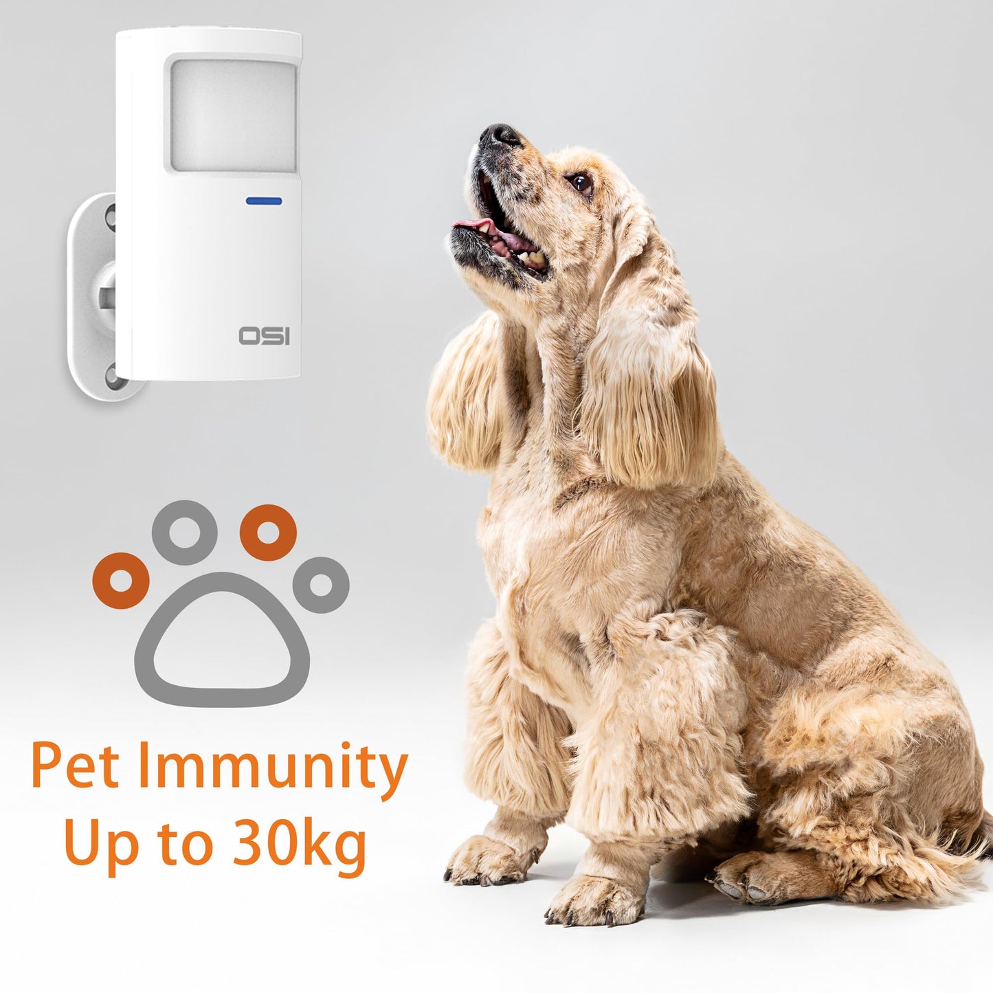 OSI Wireless Motion Sensors (Gen 2) White - Accessory for OSI Smart Alarm System (Gen 2), Wireless, Includes 2 AA Batteries, Pet Immunity, Wide Angle