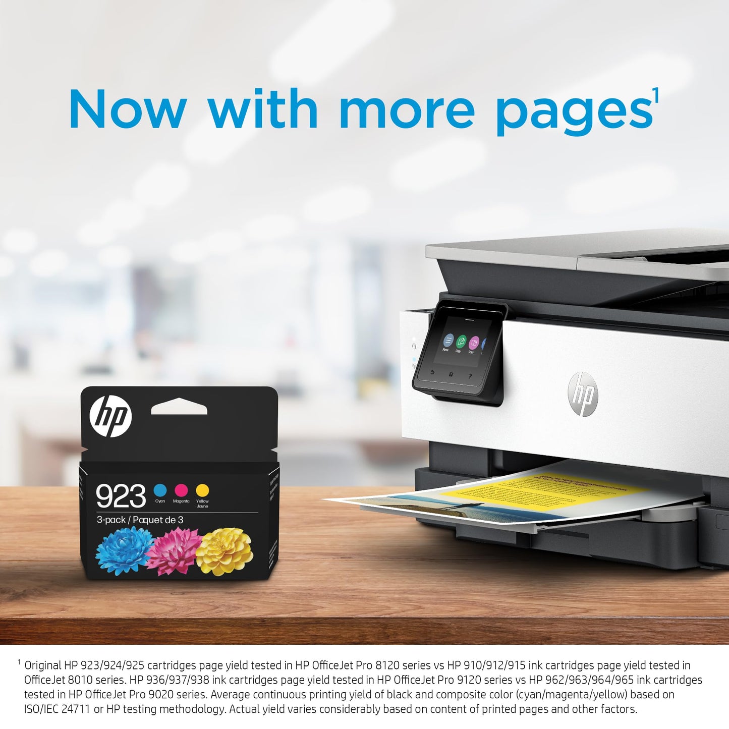HP 923 Cyan, Magenta, Yellow Ink Cartridges (3-Pack) | Works with OfficeJet 8120, Pro 8130 Series |6C3Y4LN
