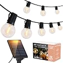 Brightech Ambience Pro Solar Powered LED Outdoor String Lights - 27 Ft Commercial Waterproof Patio Lights with Edison Bulbs - Durable String Lights