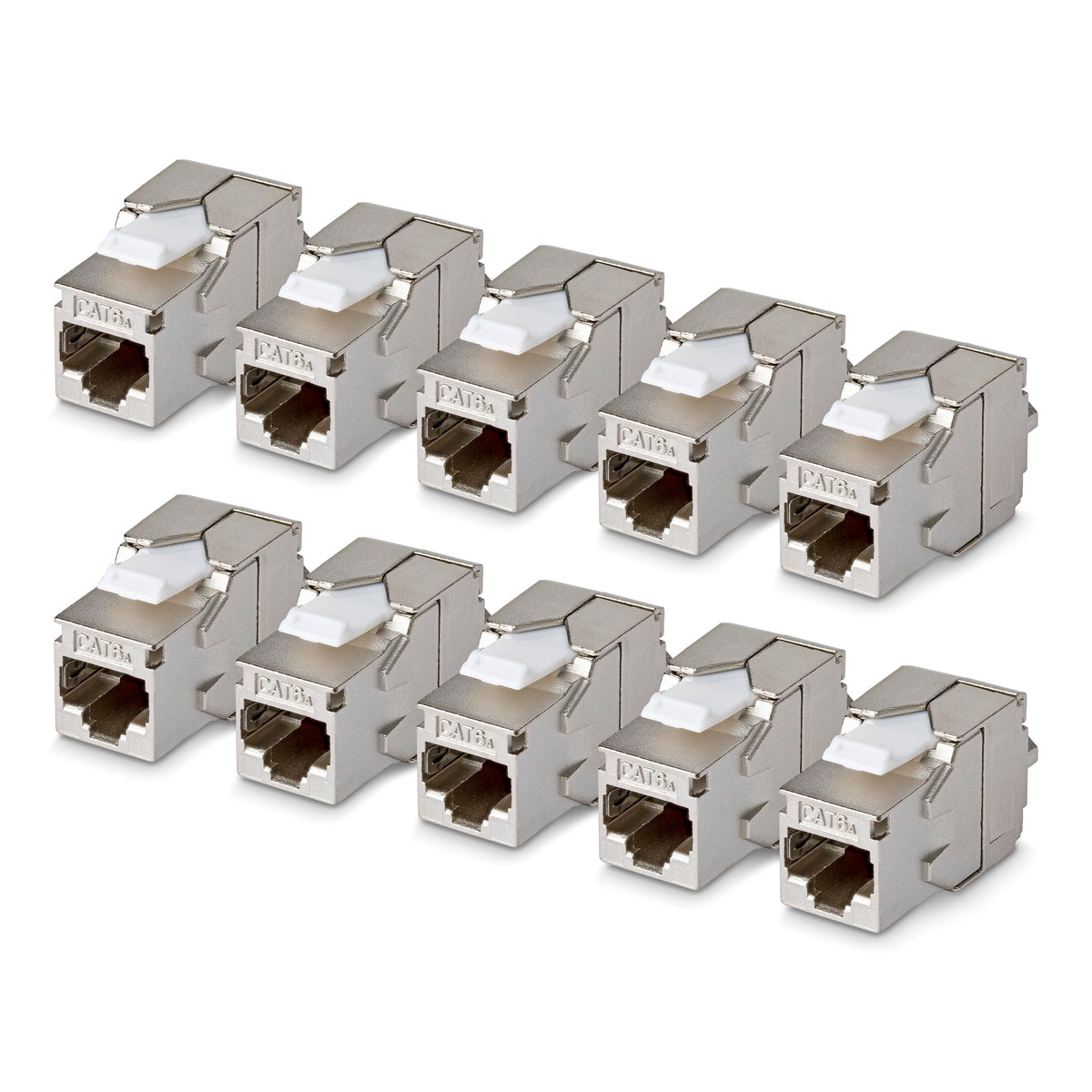 StarTech Shielded Cat6a Keystone Jack 10-Pack, STP, 180 Toolless