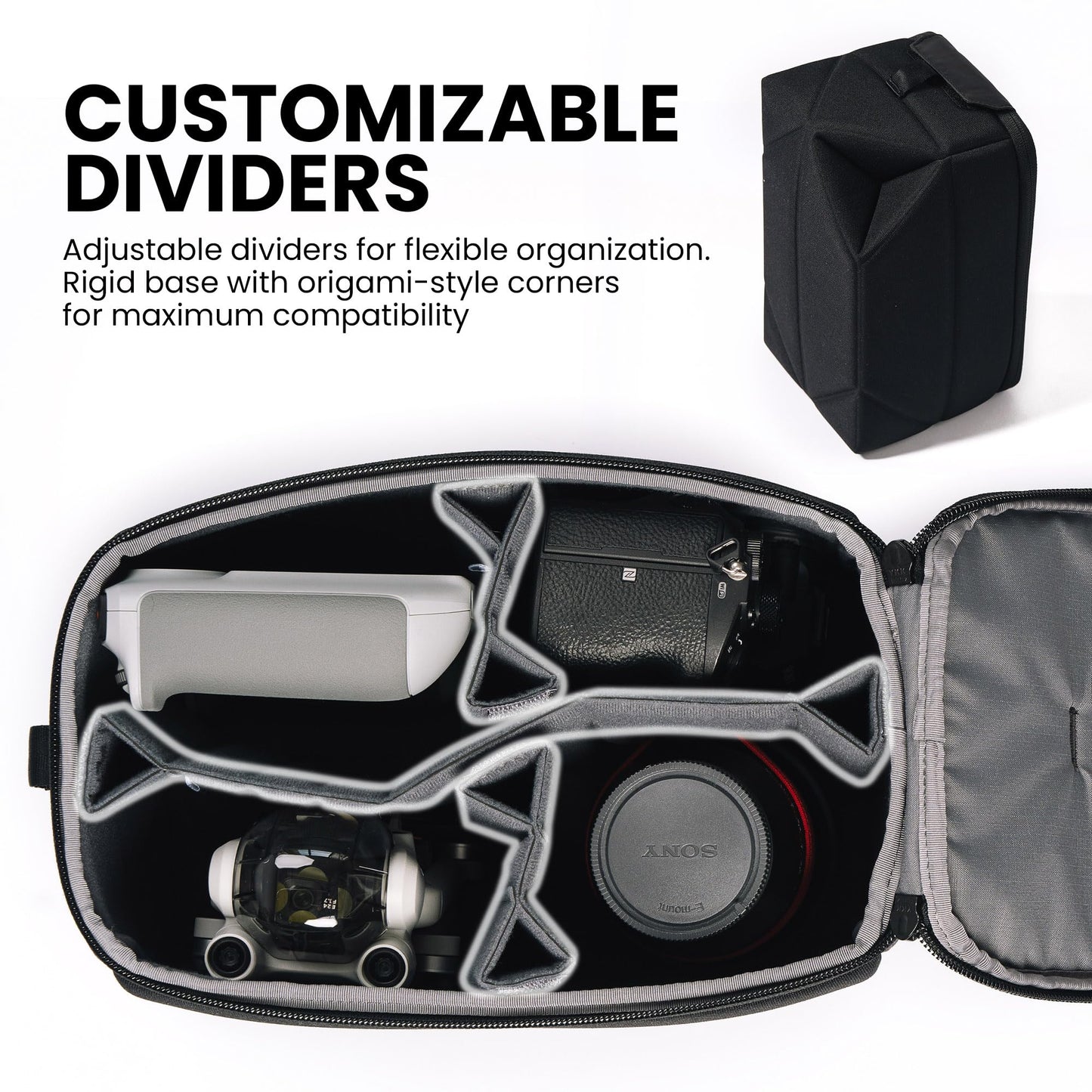 Nanuk N-PVD Messenger Bag for Camera and Drone, Black - 15L