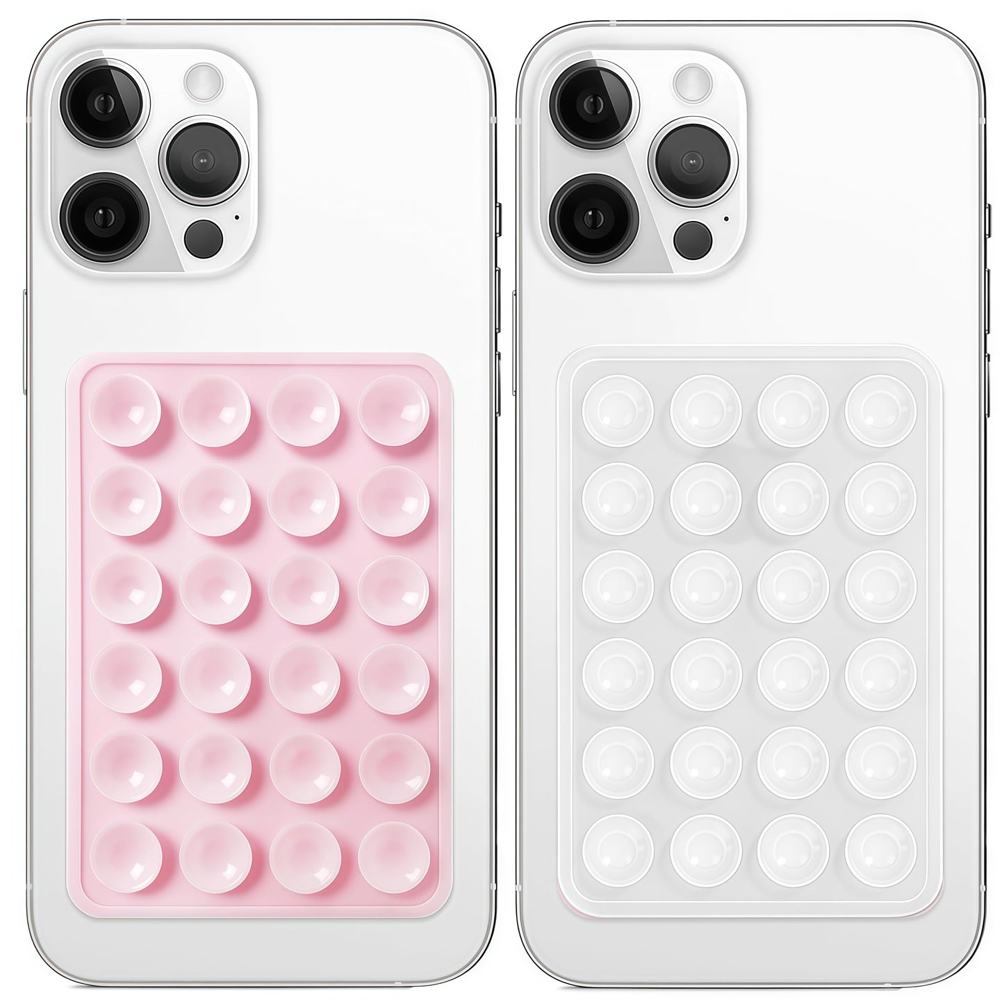 Anteel 2 Pack Silicone Suction Phone Case Mount, Non Slip Sticky Grip, Silicon Adhesive Suction Cup Mount, Strong Grip Holder for Selfies and Videos