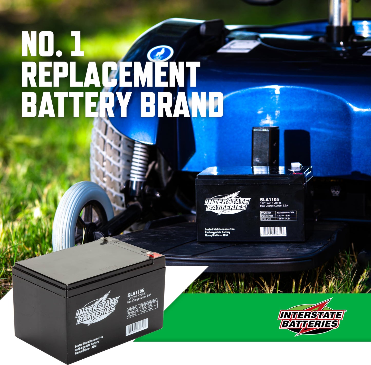 Interstate Batteries 12V 12Ah Battery (F1 Terminal) SLA AGM VRLA Rechargeable Replacement for APC, UPS Backup Systems, Emergency Lighting, Medical…
