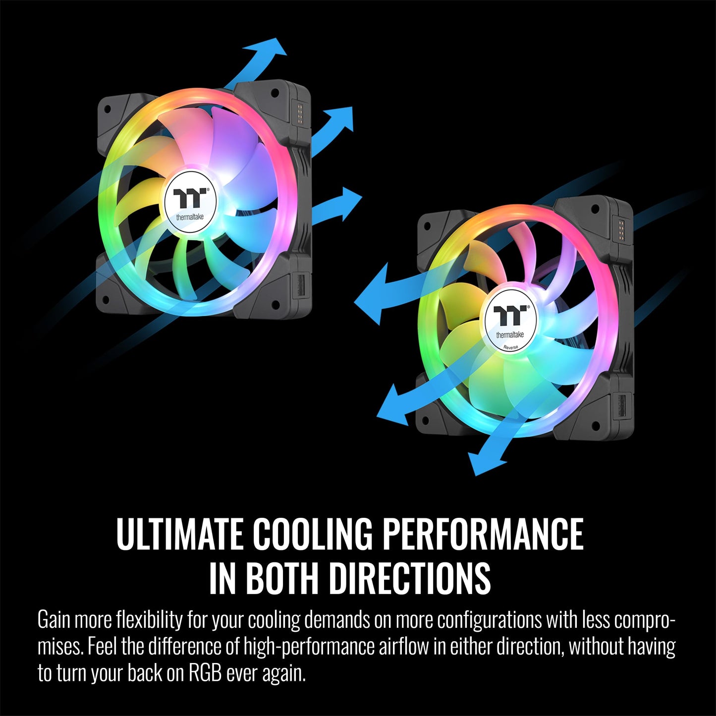 Thermaltake SWAFAN EX 12 ARGB PC Cooling Fan, 3-Fan pcak, 500~2000 RPM, Magnetic Connection, Reversable Blades, sync with MB RGB Software