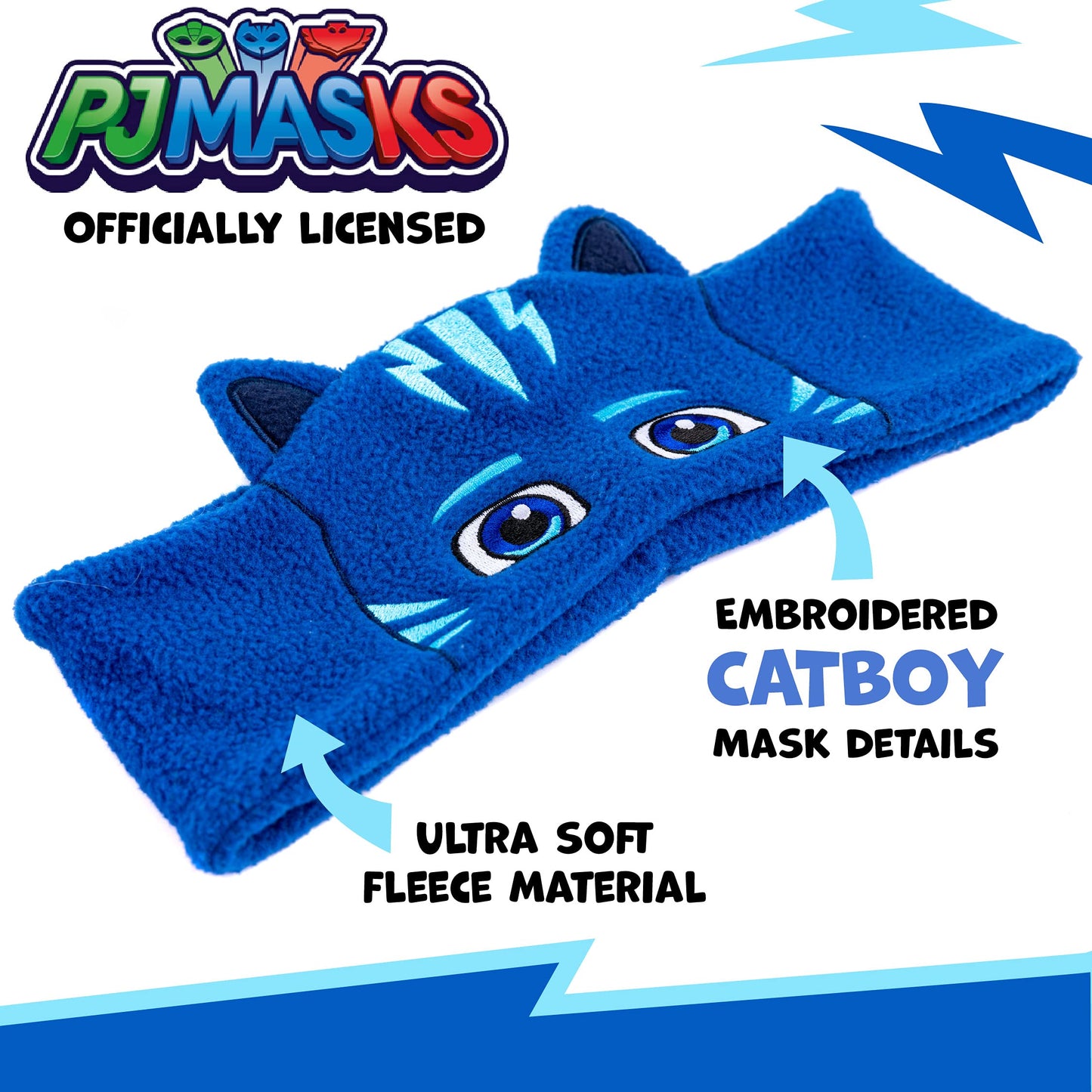 CozyPhones PJ Masks Catboy Kids Headphones Over The Ear Headband Headphones - Volume Limited with Thin Speakers & Soft Fleece Headband