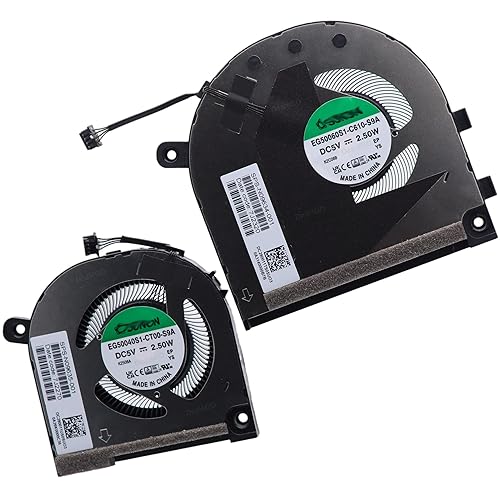 Deal4GO CPU & GPU Graphics Cooling Fan N09634-001 N09635-001 Replacement for HP 15-EW 15-EY 15T-EW 15Z-EY 15-EW0023DX 15-EY1157NR, Silver