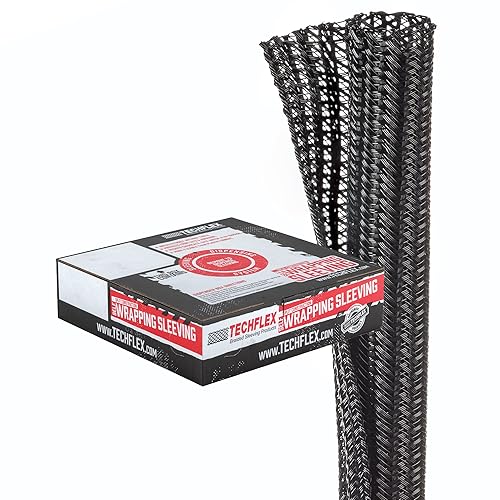TechFlex 1/2" Split F6 Sleeving Wrap, Split Loom (50FT) F6N0.50BK-50