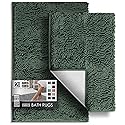 Hearth & Harbor Bathroom Rugs, Chenille Bath Mat - Machine Washable Bath Mats for Bathroom Non-Slip Backing Rubber, Quick Dry Bathroom Mat
