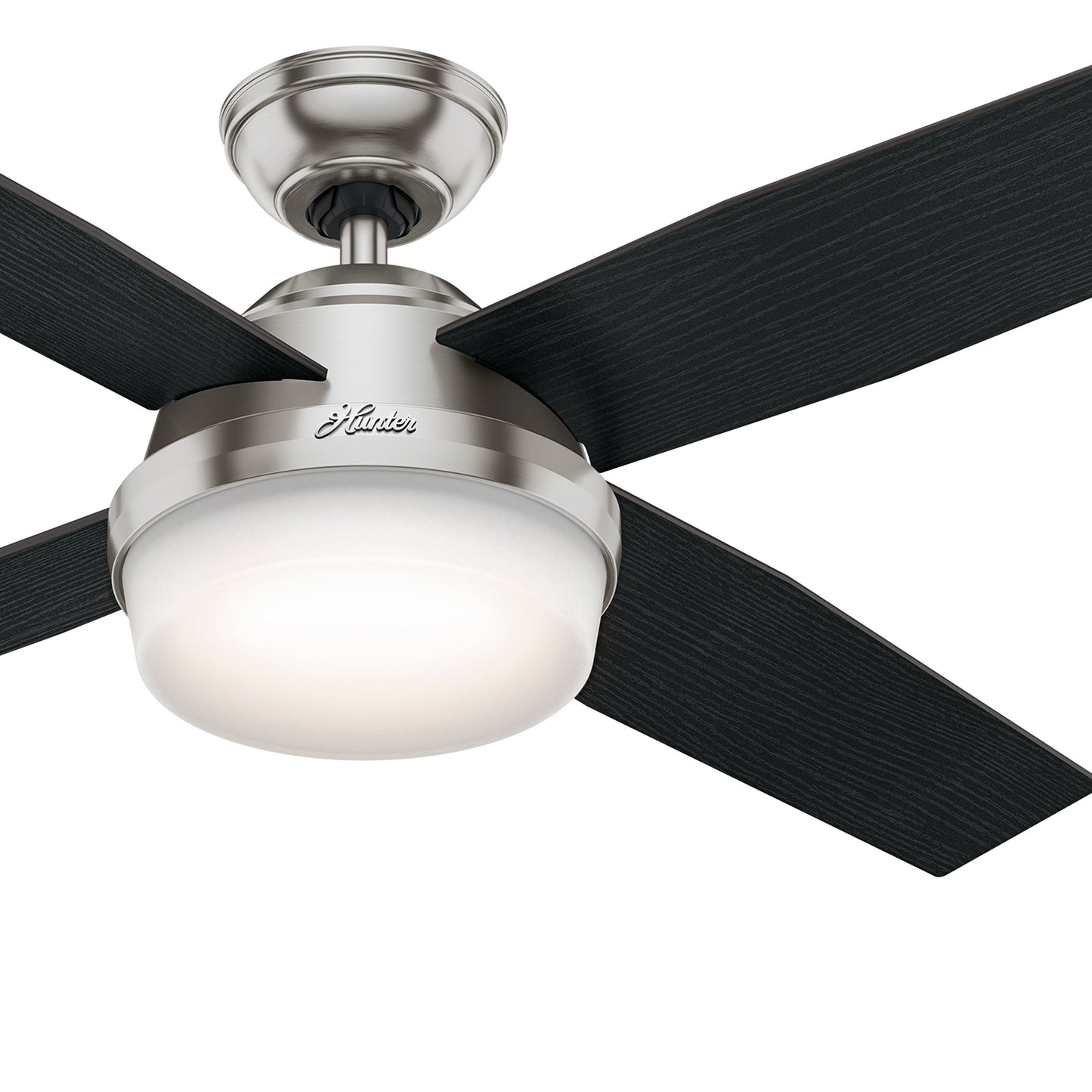 Hunter Fan 52 inch Brushed Nickel Contemporary Ceiling Fan with LED Light Kit and Remote Control (Renewed)