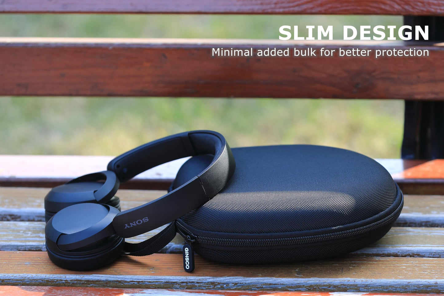 Ginsco Universal Headphone Case Compatible with JBL Tune 510BT 720BT, Sony WH-CH 720N/WH-CH520, Soundcore Q20i/Q30 BERIBES KVIDIO TOZO etc, 1680D