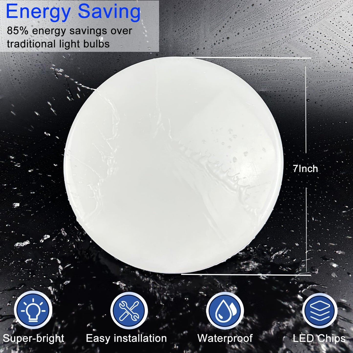 NCBCNB E27 UFO Garage Light Bulbs 260W Equivalent Efficient 40W 7Inch 3000LM, LED Light Bulbs, 6500K Daylight White Light E27/26 Standard Base, 50000