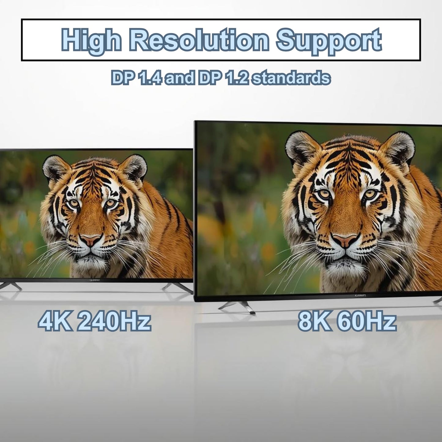 J-Tech Digital 8K DisplayPort 1.4 KVM Switch 2 Computers 1 Monitor, 8K@60Hz / 4K@240Hz Dual PC DP KVM Switcher with 4 USB 3.0 Ports (3 USB-A + 1
