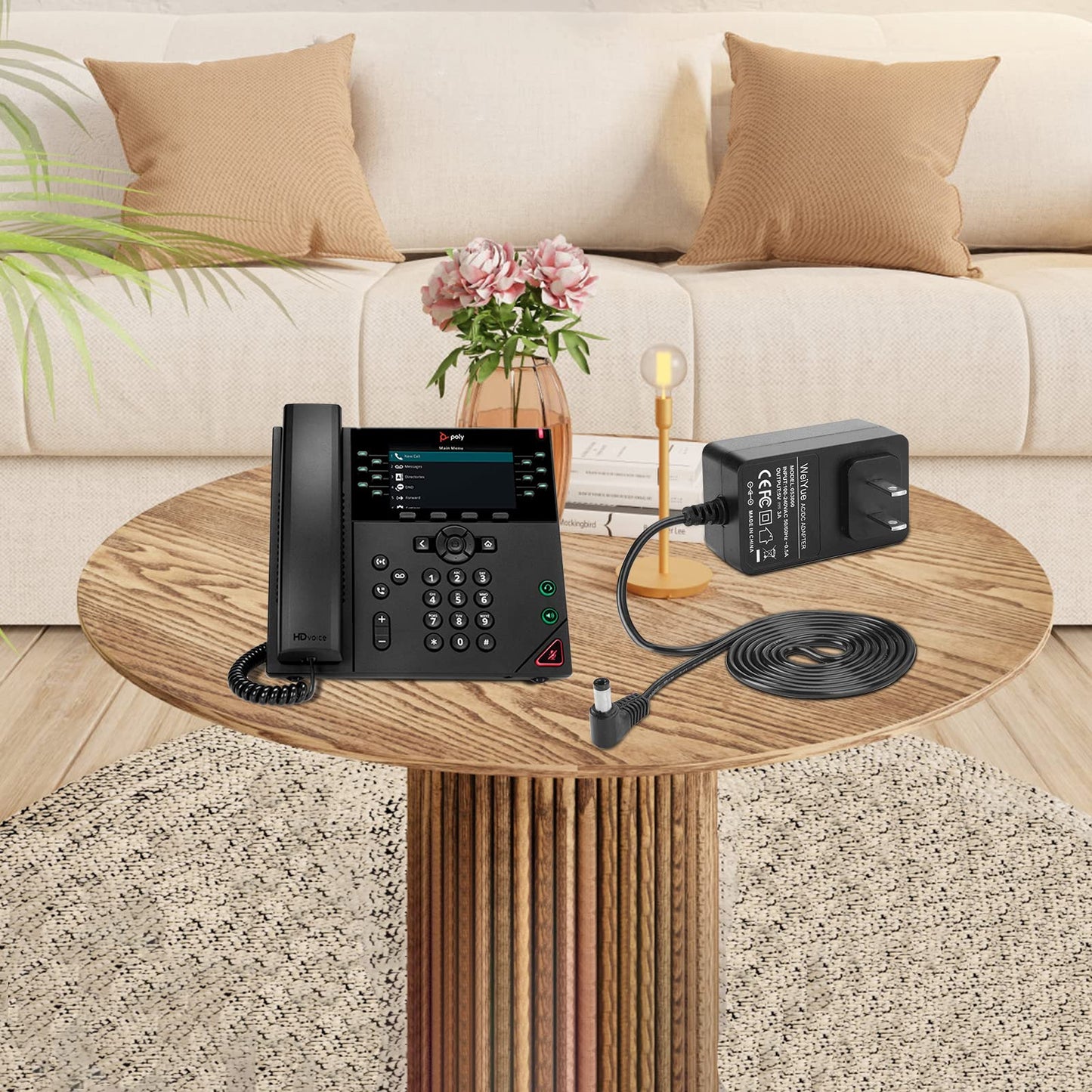 dc 5v Power Supply 5vPower Supply is Compatible with The Polycom IP Phones VVX 150, 250, 350, 450, 2200-48872-001, and 1465-48871-001.