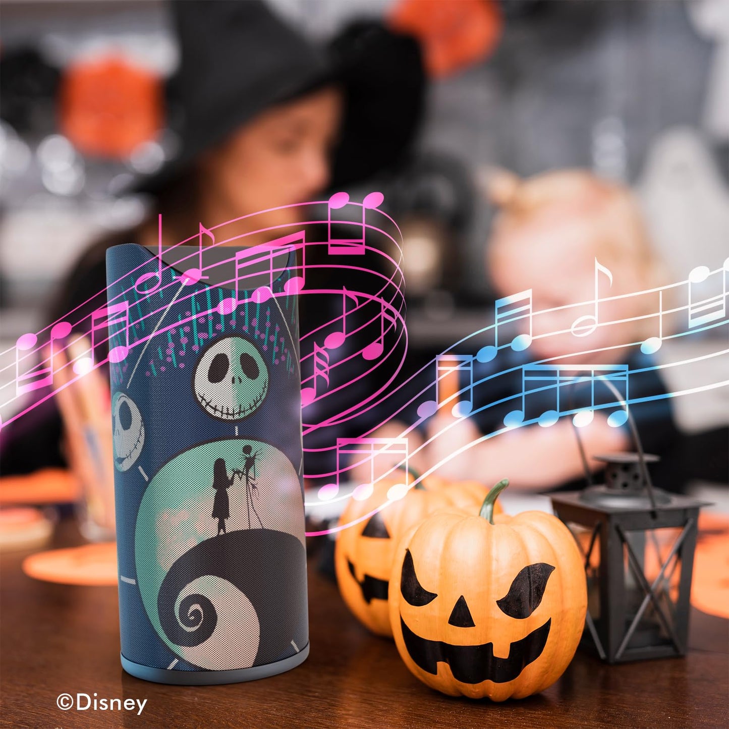 Disney Tim Burton’s The Nightmare Before Christmas Bluetooth Speaker- Jack and Sally Splashproof Wireless Speaker W/ 3 Hrs Playtime/SD Slot/FM Radio