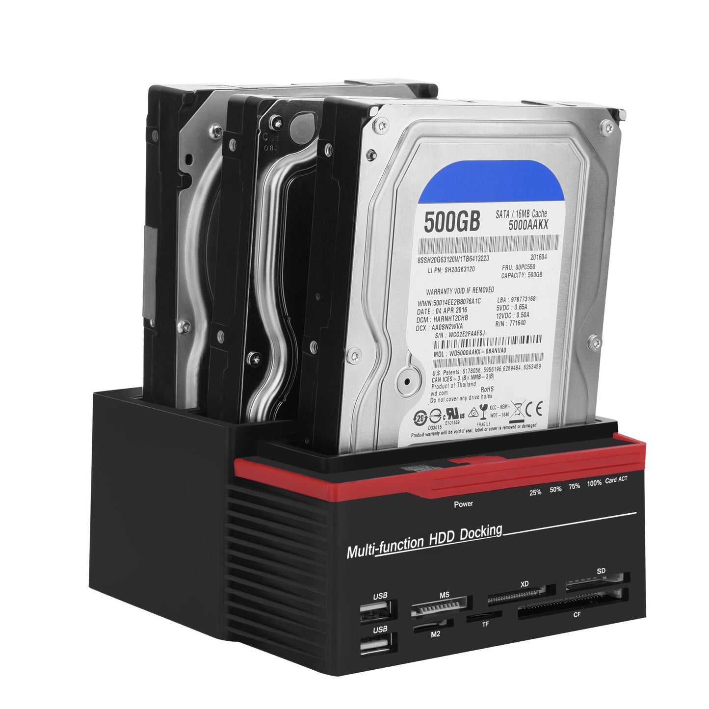 2.5/3.5 Inch Double Bay Docking Station, Hard Disk Docking Station, USB3.0 SATA/IDE Universal Hard Disk Reader, HUB Reader for 2000 / /Vista